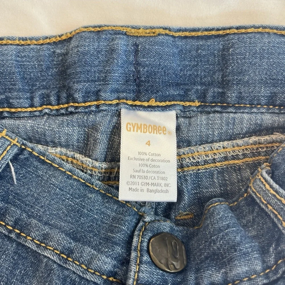 Gymboree Boys Denim Cargo Shorts Medical Helicopter Size 4T VTG‎